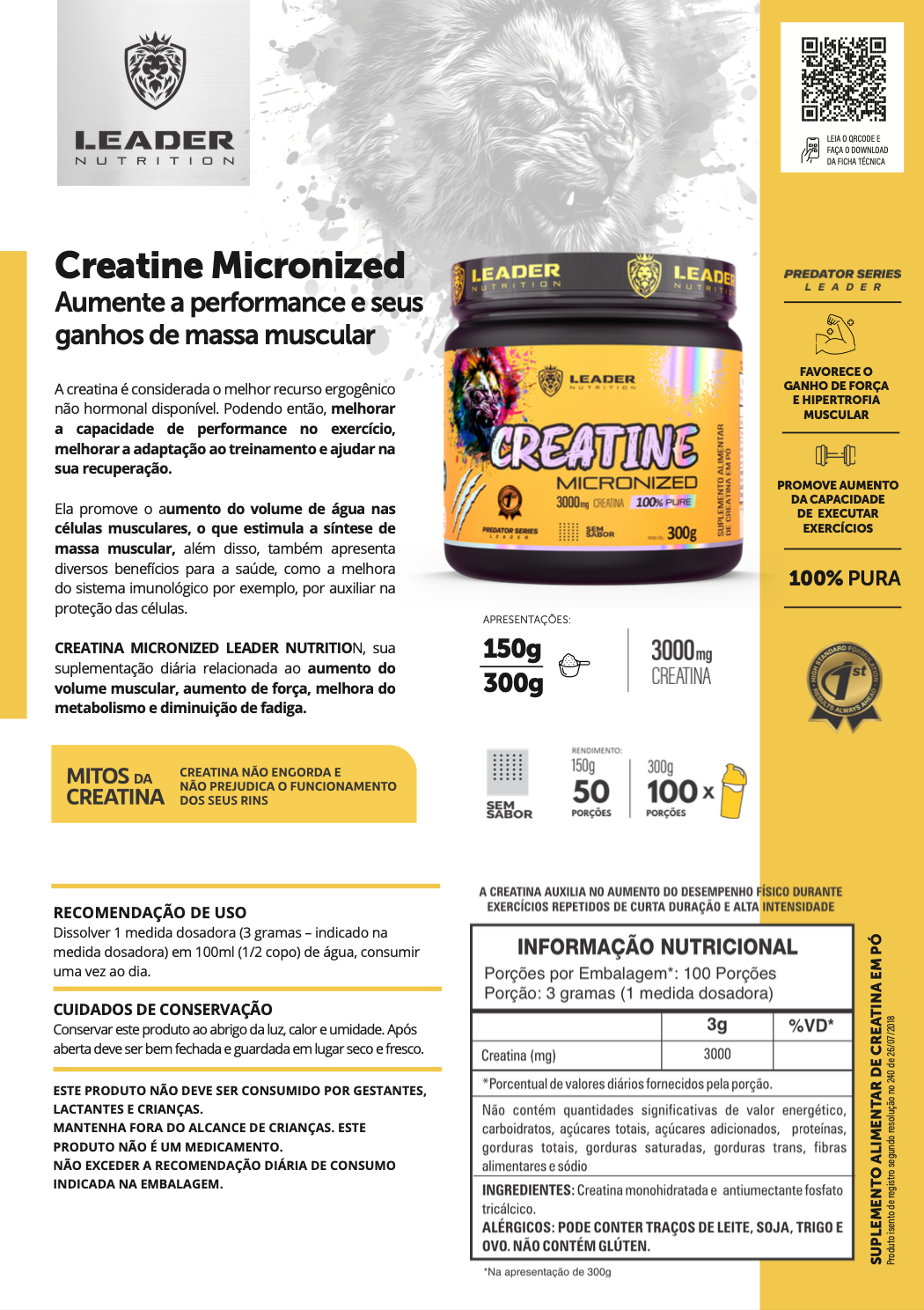 Creatina Leader Nutrition